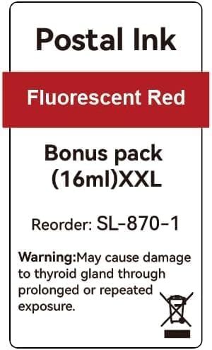 High Capacity SL-870-1 XXL Red Ink Cartridge Compatible SL8701 XXL Fluorescent Red Replacement for The PB New SendPro Mailstation (CSD1) Postage Meter (2pack) (16ml*2)