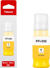 PFI-050 PFI050 Yellow Ink Tank Remanufactured PFI-050Y 5701C001 Pigment Ink Tank 70ML Replacement for imagePROGRAF TC-20 Printer Ink Bottle.(1-Pack)