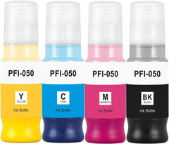 PFI-050 PFI050 Ink Tank Remanufactured PFI-050BK PFI-050C PFI-050M PFI-050Y 5701C001 Pigment Ink Tank 70ML Replacement for imagePROGRAF TC-20 (4-Pack, Black Cyan Magenta Yellow) (bcmy)