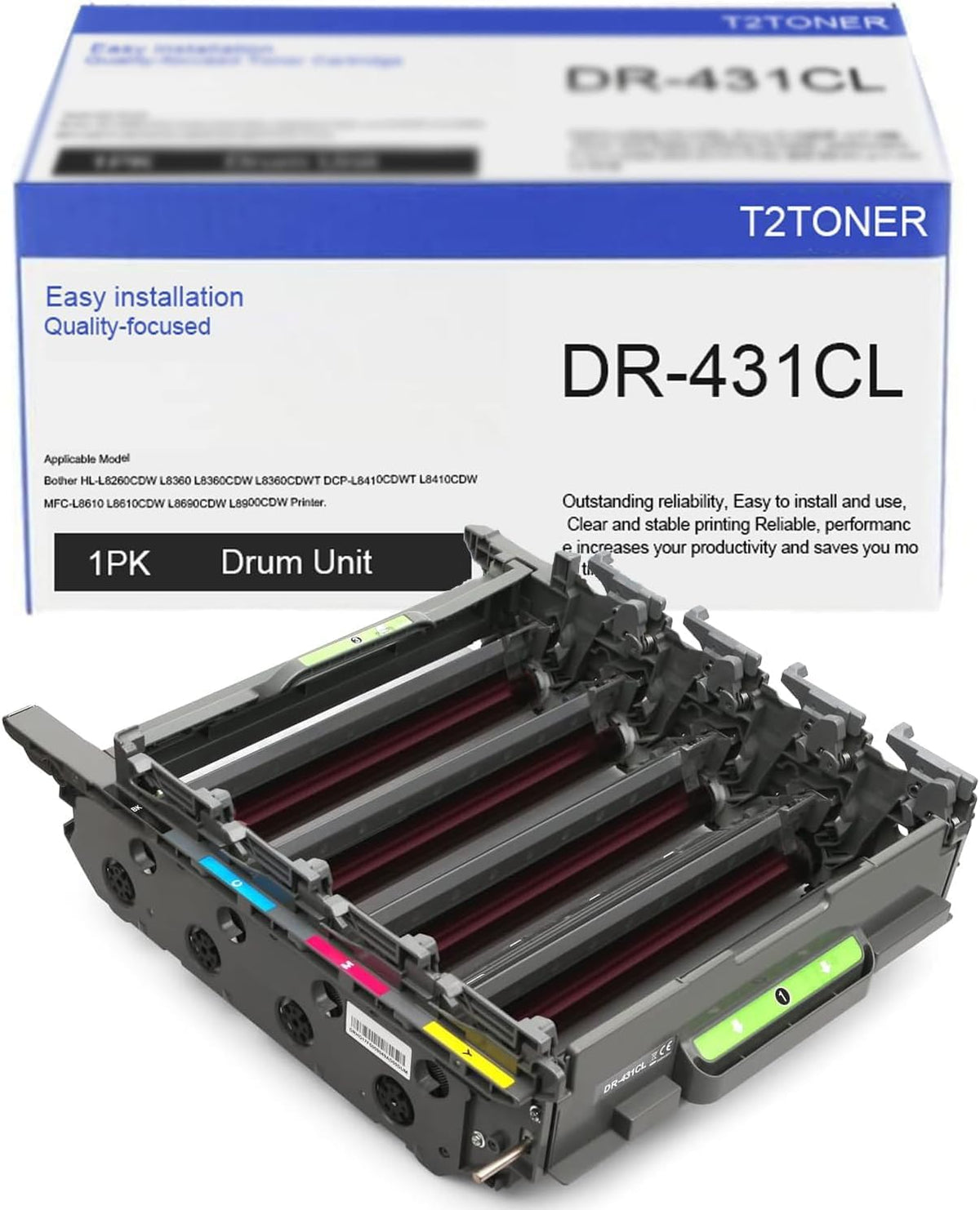 DR431CL Drum Unit Remanufactured DR-431 Drum Unit Replacement for HL-L8260CDW L8360CDW L8360CDWT DCP-L8410CDWT L8410CDW MFC-L8610 L8610CDW L8900CDW(1-Pack)