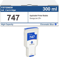 747 Chromatic Blue 300-ml Genuine Replacement for HP 747 Ink Cartridge for DesignJet Z9+ Large Format Printers(P2V85A)