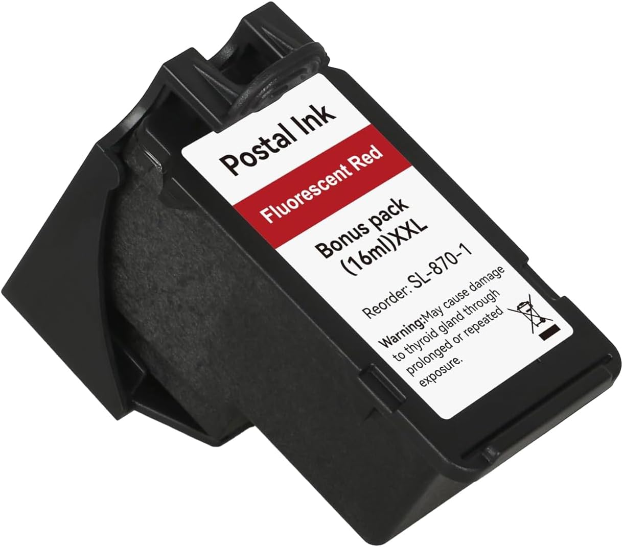 High Capacity SL-870-1 XXL Red Ink Cartridge Compatible SL8701 XXL Fluorescent Red Replacement for The PB New SendPro Mailstation (CSD1) Postage Meter (2pack) (16ml*2)