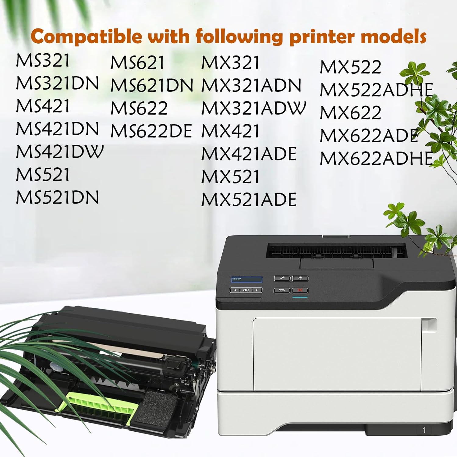 MS321 Drum Unit Remanufactured 56F0Z00 Imaging Unit Compatible with MS321dn MS421dn MS421dw MS521dn MS621dn MS622de MX321adn MX321adw MX421ade MX521de MX521ade MX522adh Printer(1-Pack)