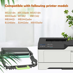 55B0ZA0 Drum Unit 55B0ZA0 Imaging Unit Remanufactured Drum Compatible for MS331 Drum Unit B3340dw B3442dw M1342 MB3442adw MB3442i MS331dn MS431dn MX331adn MX431adn XM1342 Printer