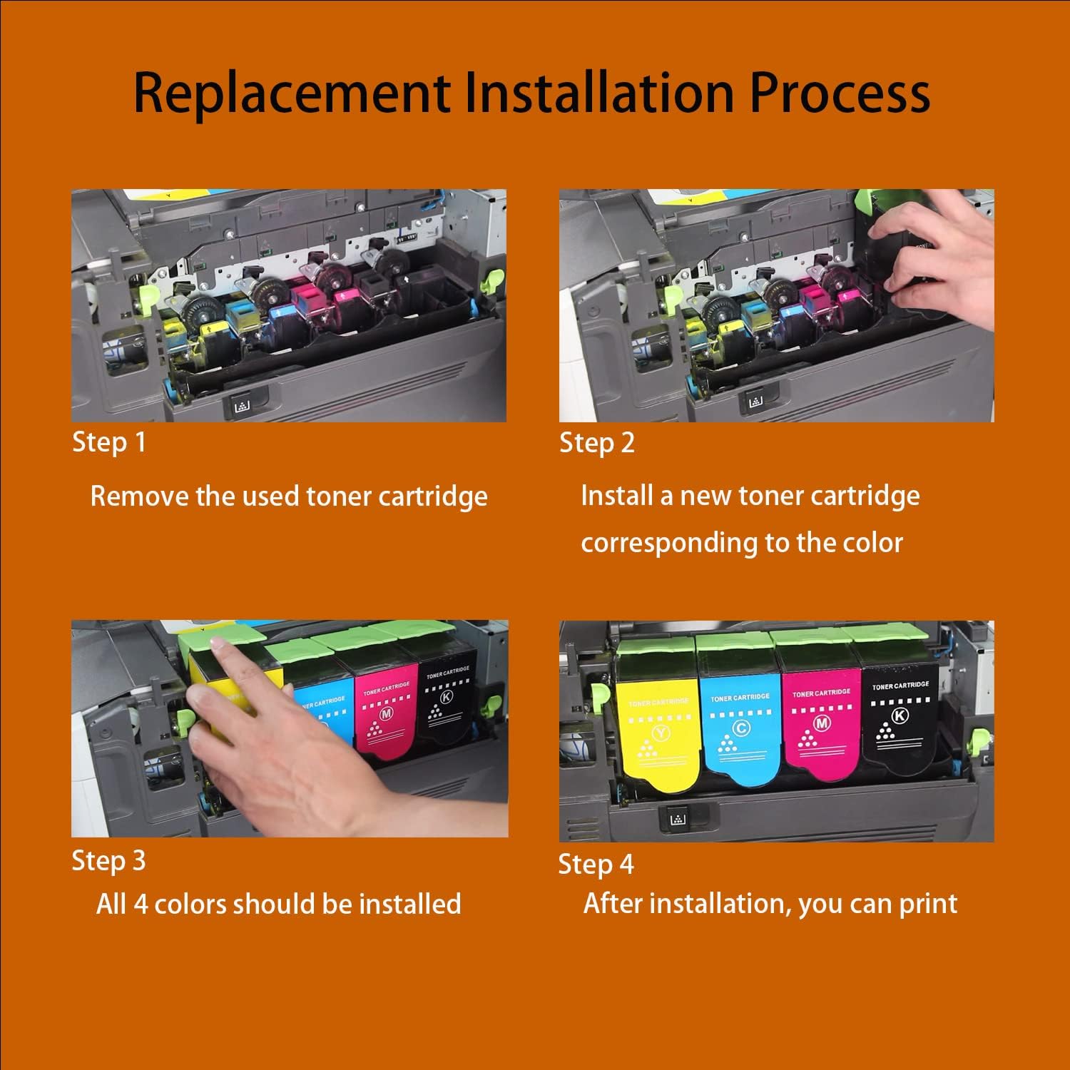 High Yield C2325 Toner Cartridges C231 Remanufactured C231HK0 C231HC0 C231HM0 C231HY0 Replacement for C2325 C2425 C2535 MC2325 MC2425 MC2535 MC2640 Printer(4-Pack)