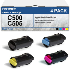 C500 C505 Toner Cartridges High Capacity Remanufactured 106R03866 106R03867 106R03868 106R03869 Replacement for VersaLink C500 C505 C500N C505N C500DN C505DN Printer(12,100 & 9,000 Pages)