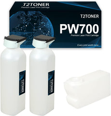 2 Pack PW700 1060047449 Toner Cartridge Black & 1 Pack Waste Toner Box Replacement for OCE TDS 700 TDS 750 Printer.